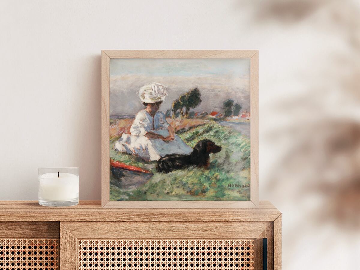 額縁付き] 犬を連れた女性 ピエール・ボナール アートポスター 323
