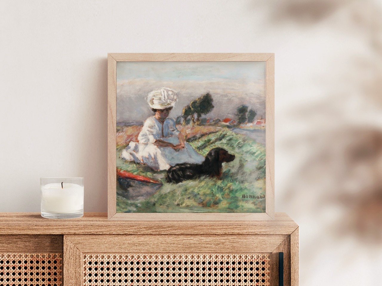 [額縁付き] 犬を連れた女性 ピエール・ボナール アートポスター 323×323mm 額装 天然木 ポスターフレーム 木製 絵画 日本製 お洒落 APFS017 - 4