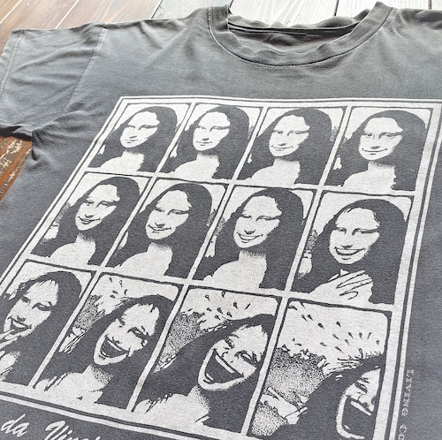 90s  LIVING COLORS 〝 MONNA LISA 〟Parody collage print T-Shirt