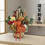 ⑰ 和モダン門松 M｜可憐な花々と竹が奏でる、モカアンドマルシェの迎春アレンジ 造花