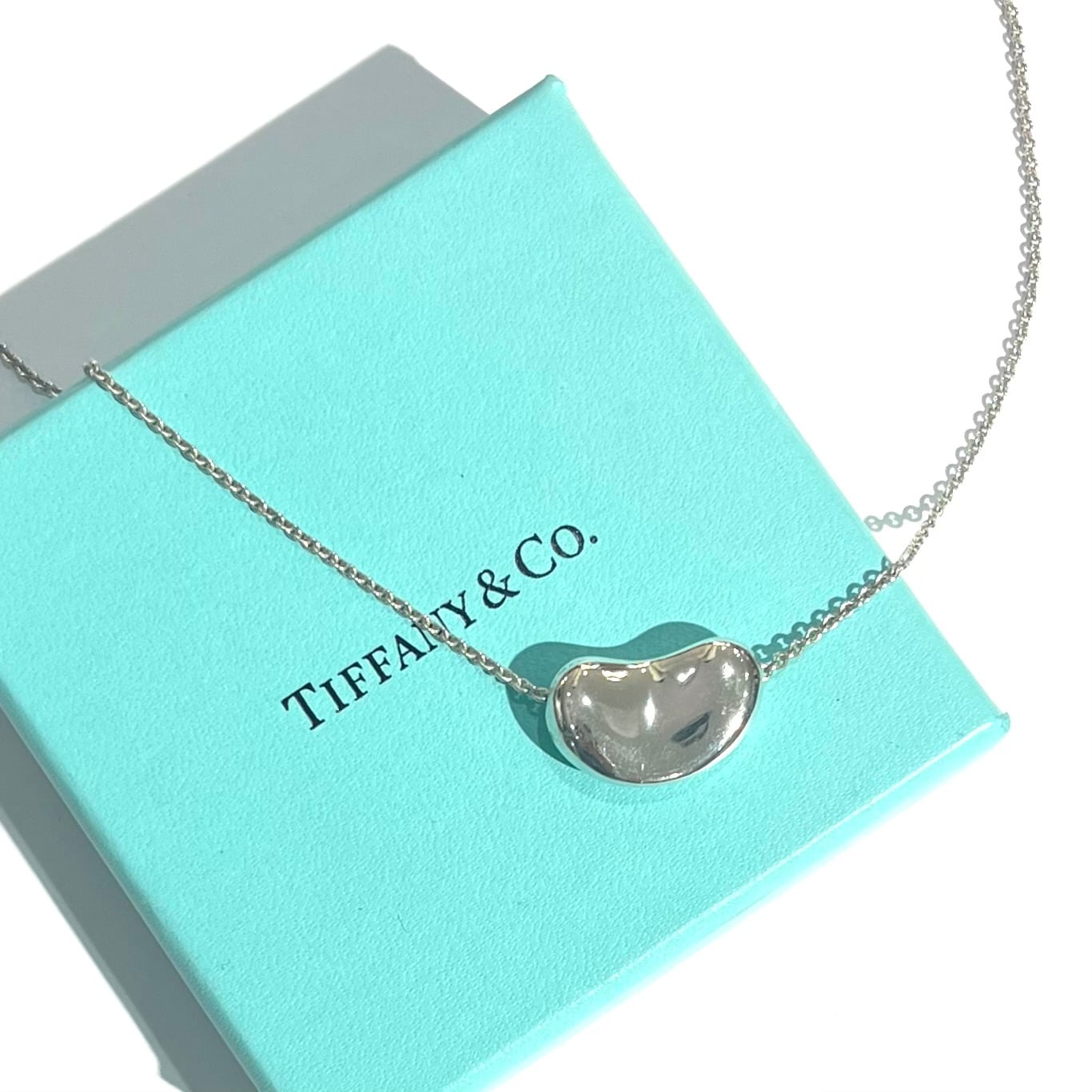 Tiffany & Co. シルバー ネックレス イヤリングセット　ビーンズ 箱付 Tiffany&Co ティファニー ビーン ビーンズ ネックレス シルバー