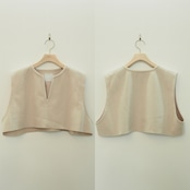 herringbone short vest/light beige