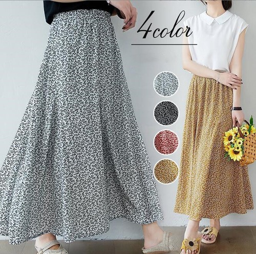 ボトムス スカート 花柄 Aライン ロング丈 夏ファッション レディース