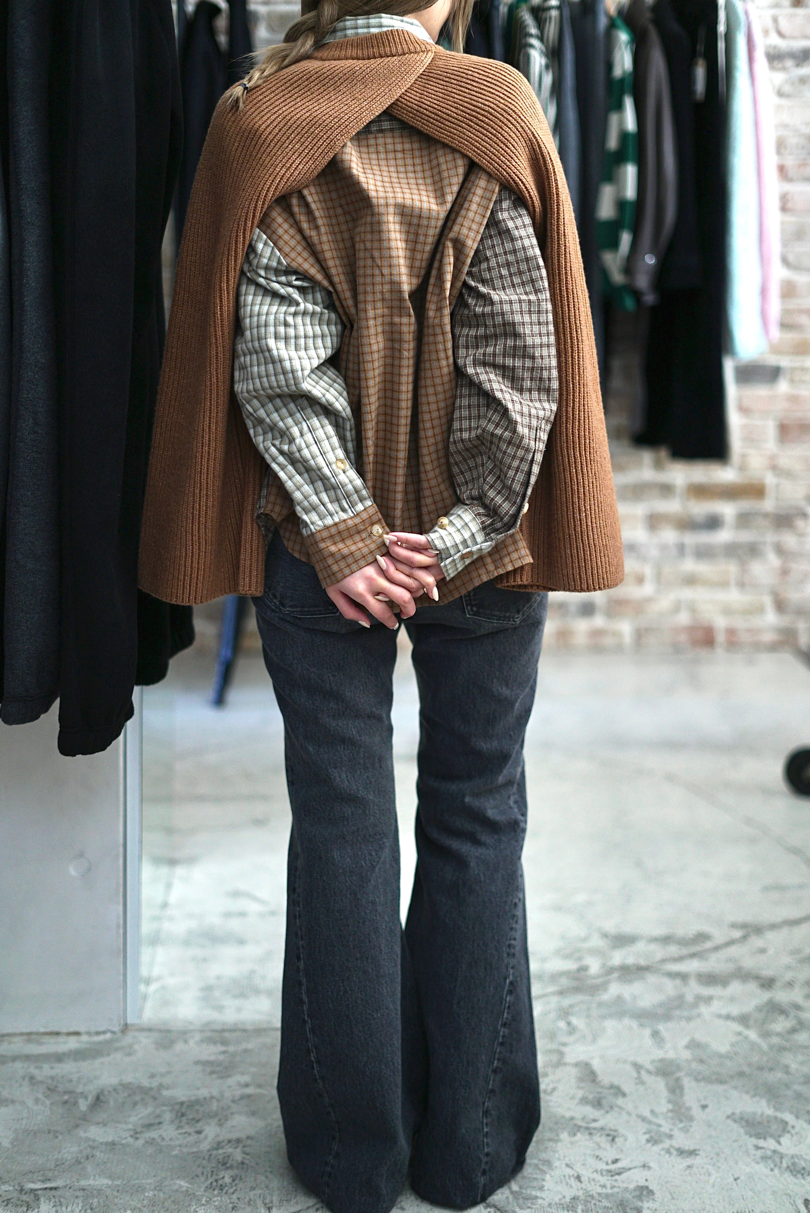 HYKE / RIBBED KNIT WOOL SHRUG (BLACK,CHARCOAL, CAMEL) | JUQUI Online