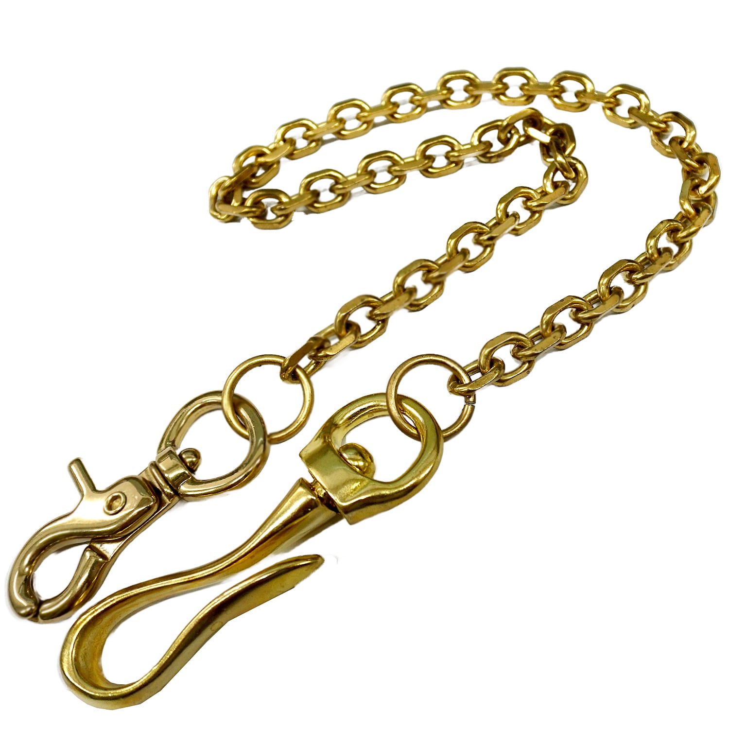 ショートタイプ アメカジ アメリカ USA ビンテージ 真鍮 ブラス フック ウォレットチェーン パーツ バイカー ; USWC-004S