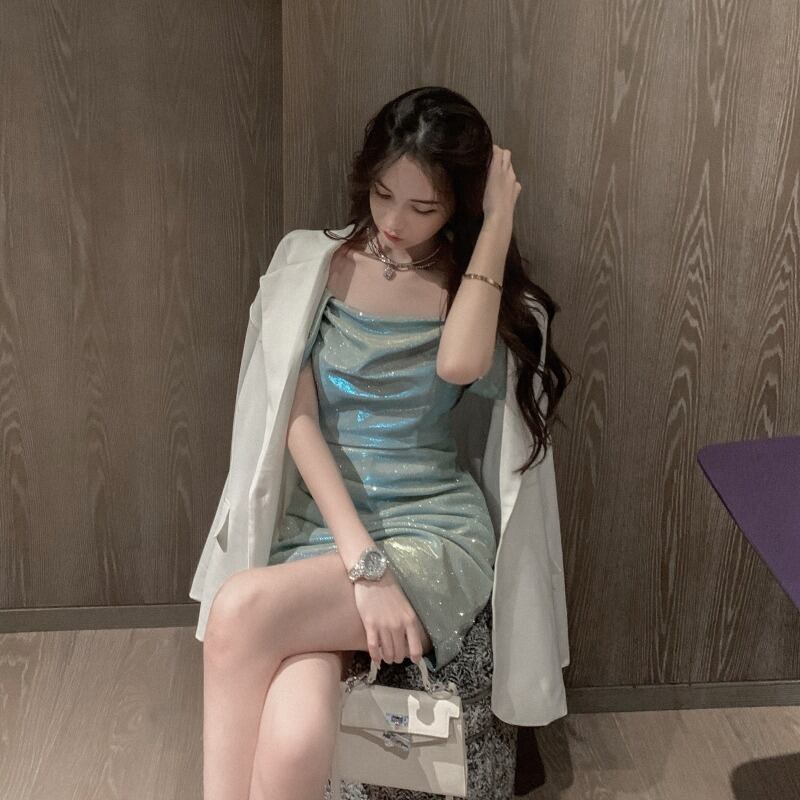 セクシーなストラップレススリングドレス女性の夏の気質ウエストバッグヒップショートスカート2020新しい軽い成熟したスカート ブラックストロベリース25728287131