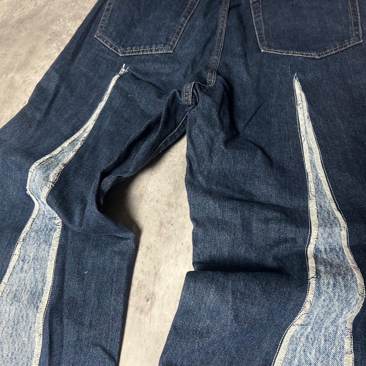 Remake denim jeans ladys 再構築　リメイクデニムジーンズ　フリンジ