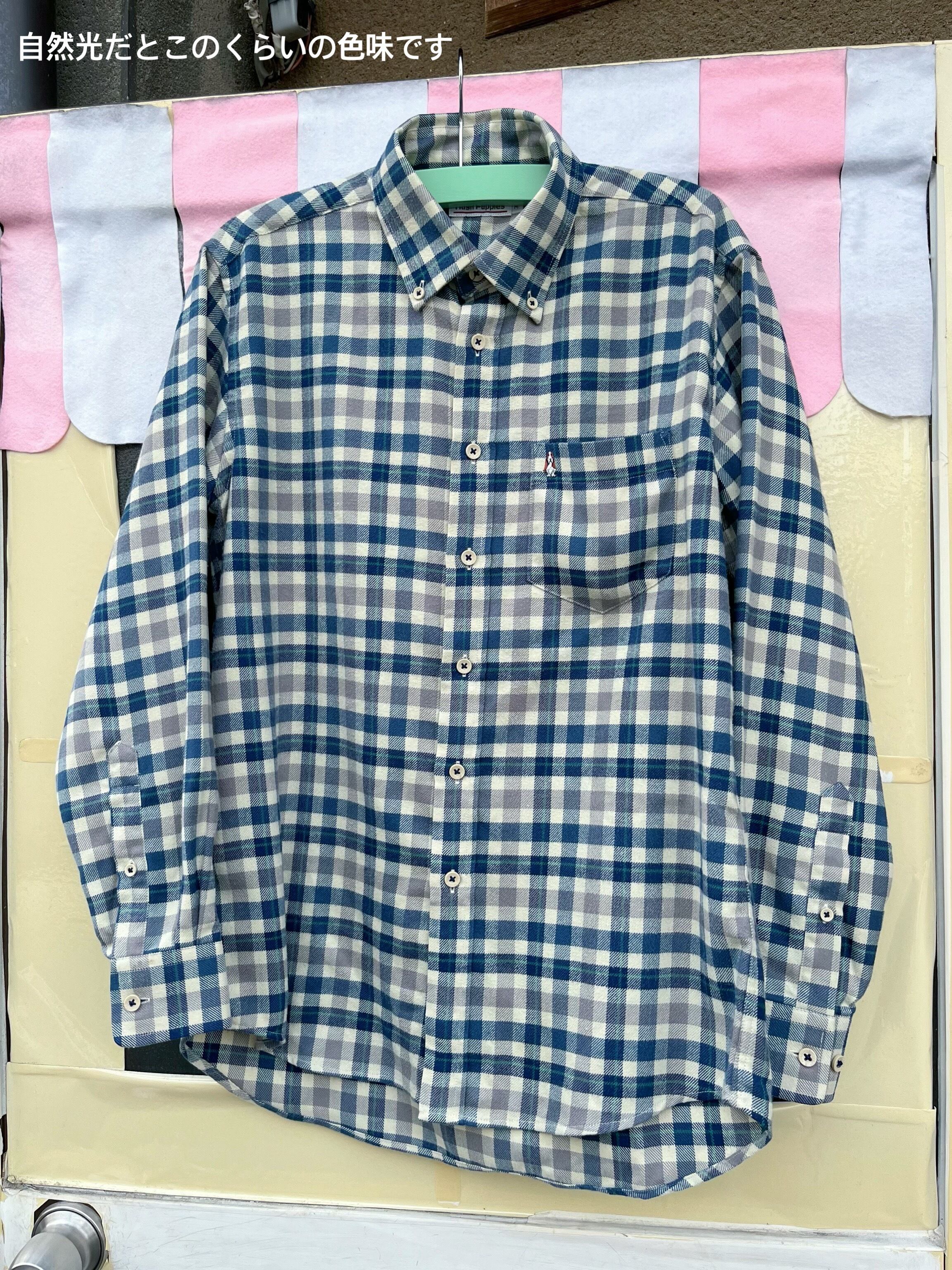 blue green check flannel shirt