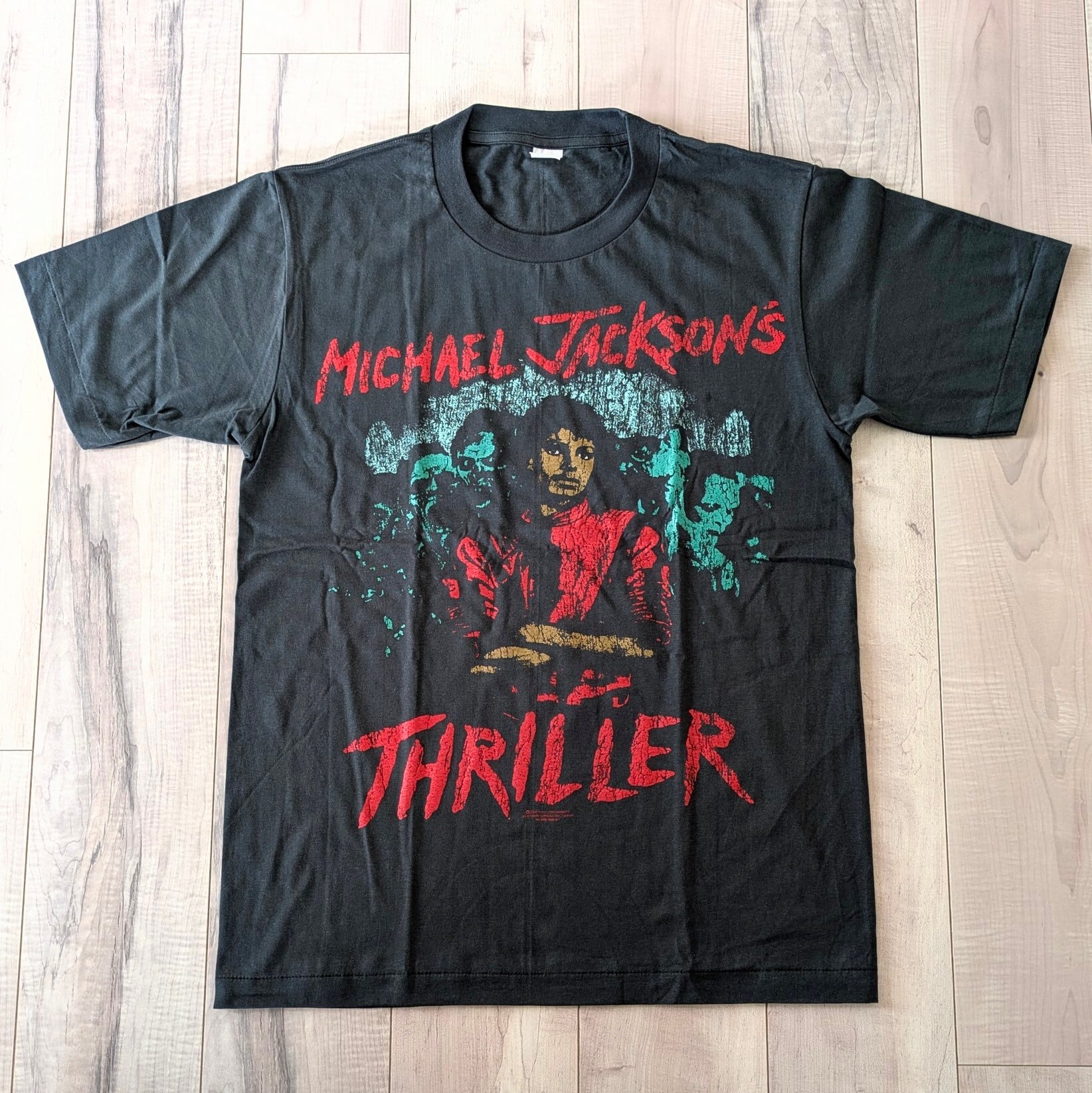 完売SIZEは6月上旬再入荷予定！【マイケル・ジャクソン（Michael Jackson) 】『Thriller ( スリラー )』Tシャツ / ビンテージ加工 〚アメリカン雑貨 アメトイ〛
