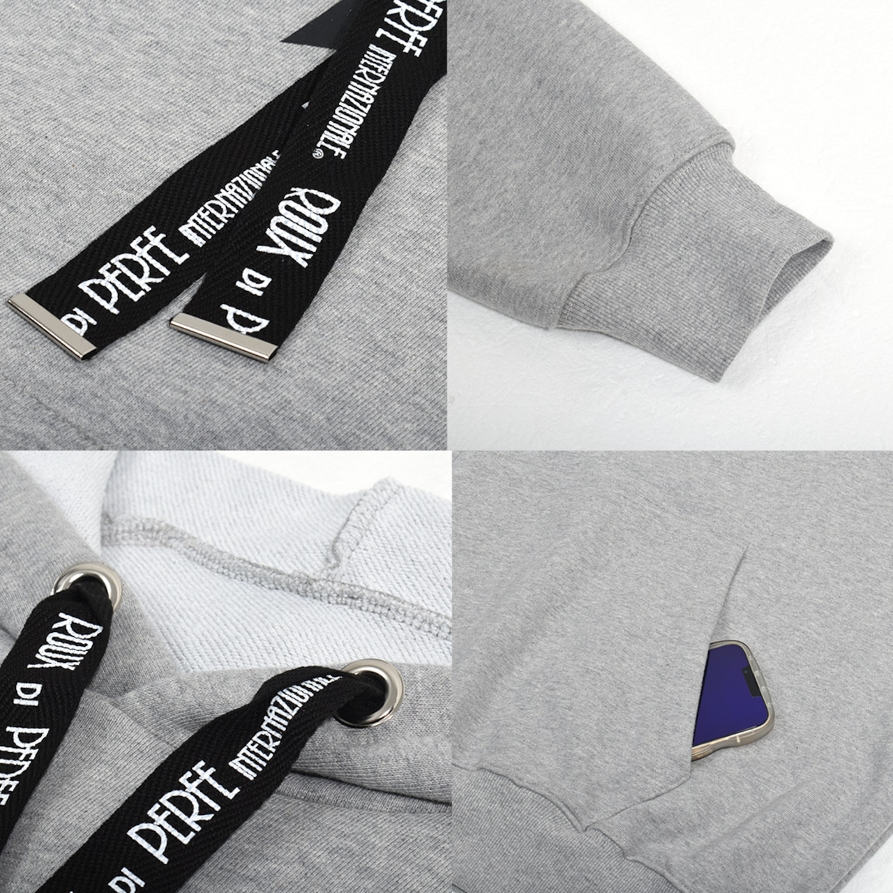 ロゴ紐ベーマークパーカー