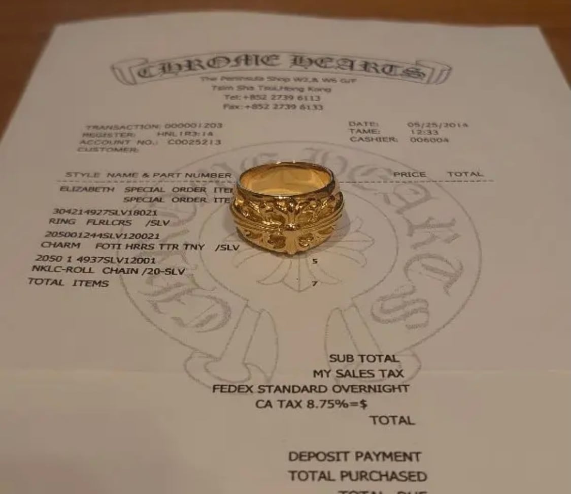 CHROME HEARTS クロムハーツ フローラルクロスリング 18号 22k コーティング