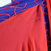 社交ダンス 衣装 スタンダードドレス ワンピース ドレス レッド系 ブルー系 赤 青 フロート レース デモ 競技 ダンス パーティ 発表会 鮮やか フリル フォーマル発表会 イベント用