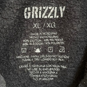 GRIZZLY パーカー プルオーバー スウェット フーディー ロゴ プリント 黒 XL ビッグサイズ グリズリー us古着
