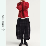 【2color】ほのあかり揺れる、冬のコクーンパンツ《P0328》