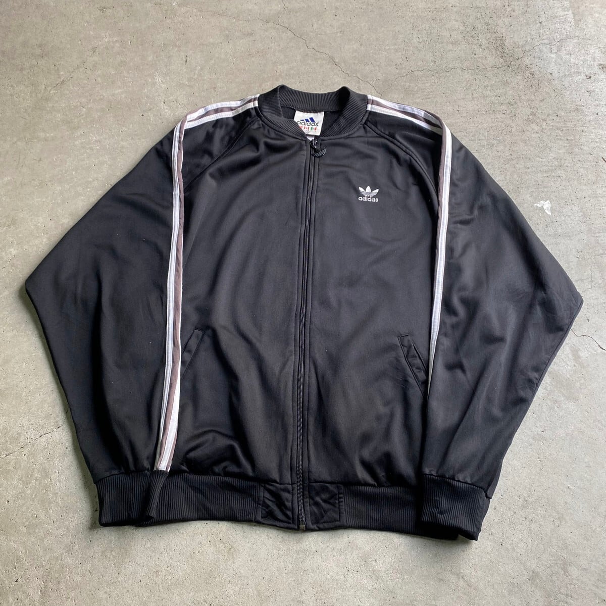 90sアディダストラックジャケット古着刺繍ロゴグレーウォームアップXL