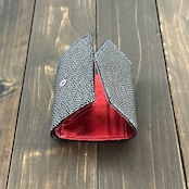 スティングレイ コンパクトウォレット オブシディアン シルバー