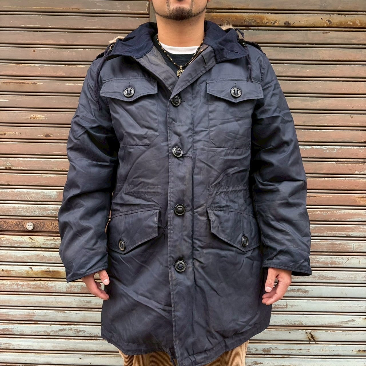 希少 70s カナダ軍 実物 フィールドパーカー ネイビー モッズコート L