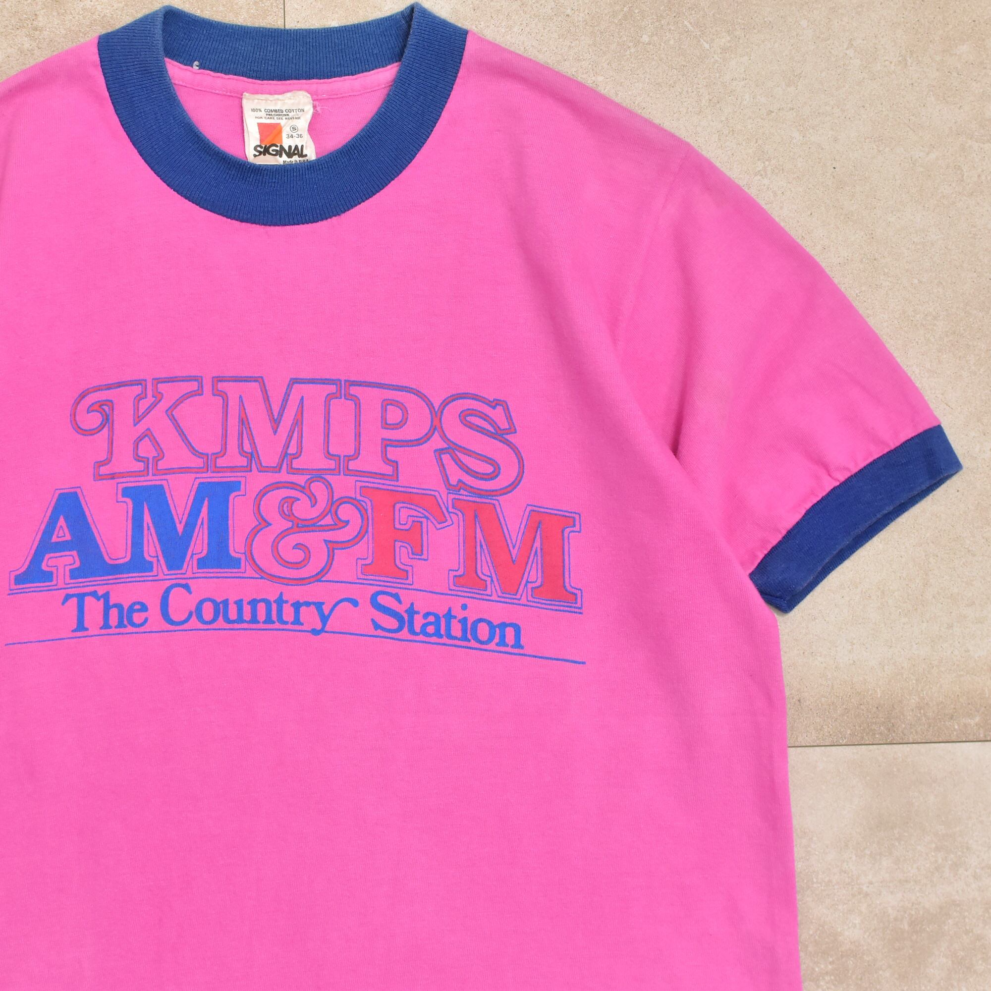 80s USA SIGNAL KMPS ringer T-shirt | 古着屋 grin days memory ...