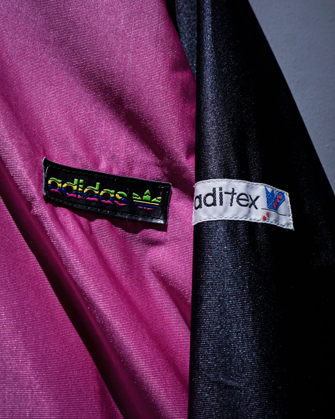 add (C) vintage】80's “adidas”“aditex” Half-Zip Pullover Nylon