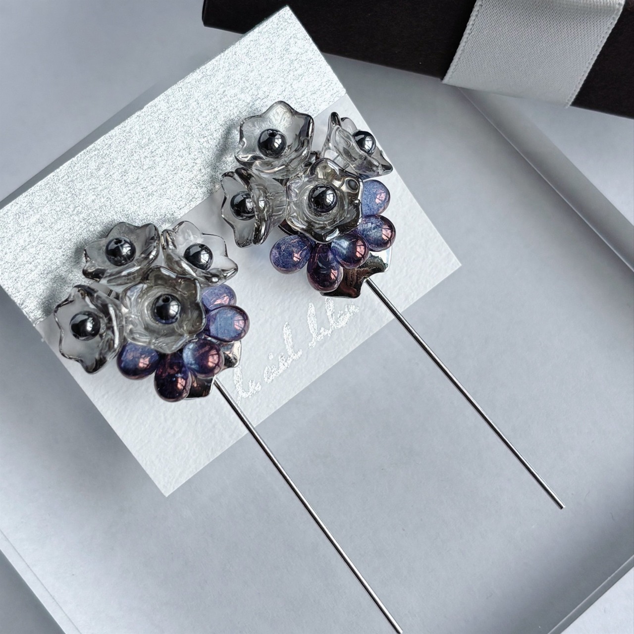 テラヘルツの花束イヤリング テラヘルツ シルバー