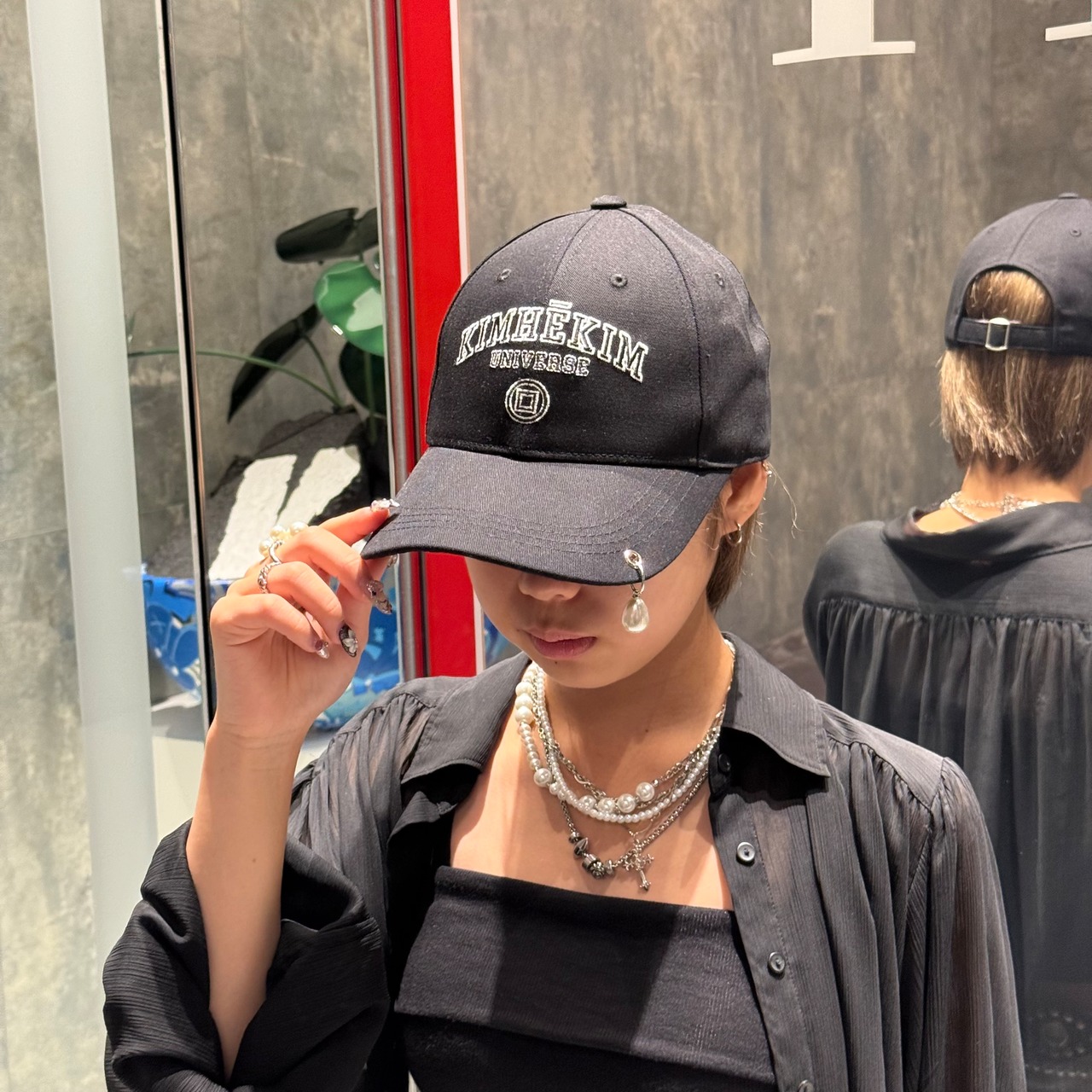 【KIMHEKIM】PEARL PIERCED BASEBALL CAP - 7