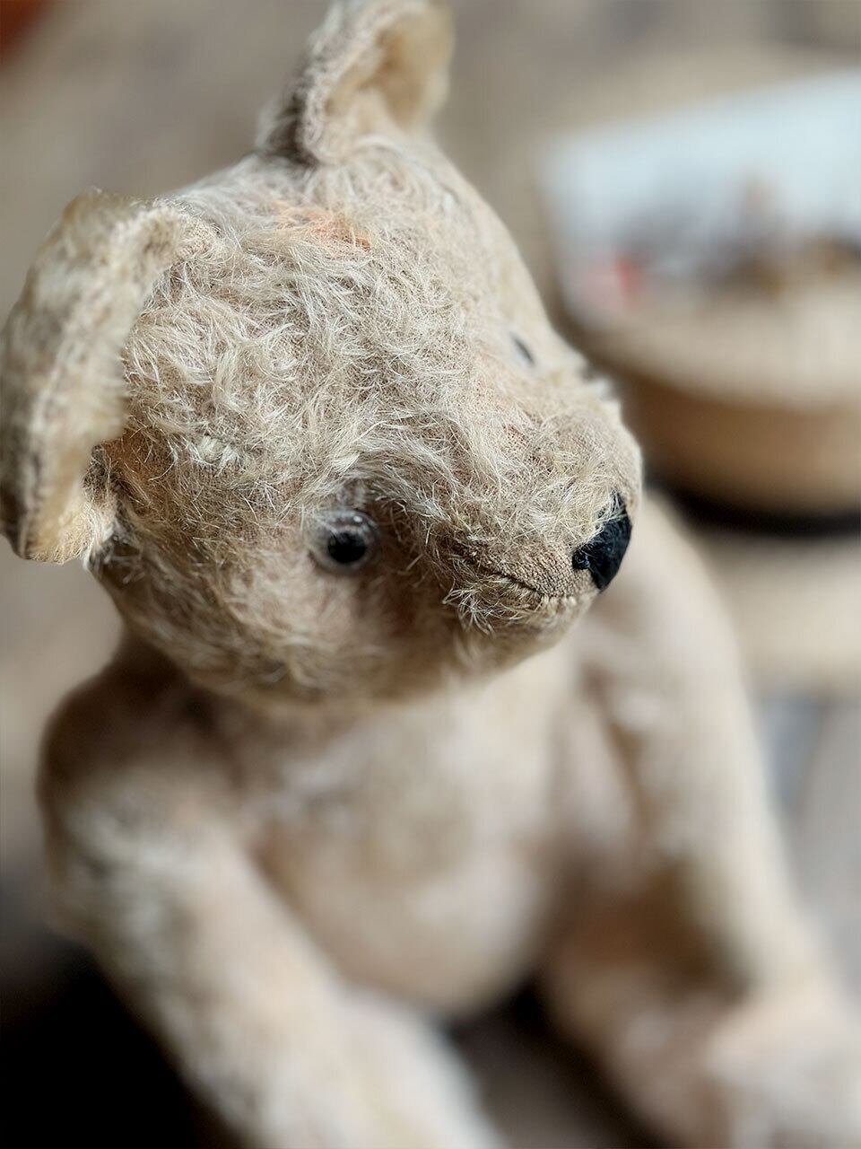 ベージュのクマ型ぬいぐるみ クリームベージュ色のベア クマのぬいぐるみ | Brocante de La Cocotte