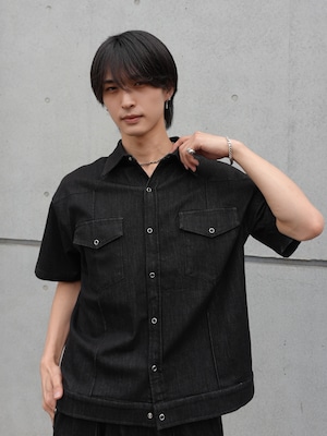 【ALUDE SELECT】Ring bottan soft denim setup