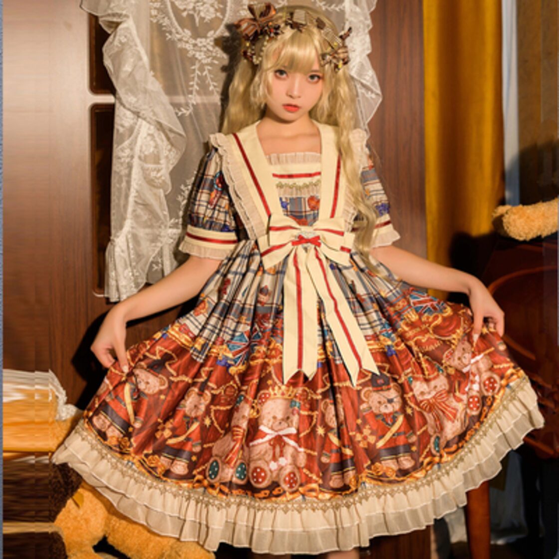 レースワンピース アンティーク調 コスプレ ドールドレス メンズライク 