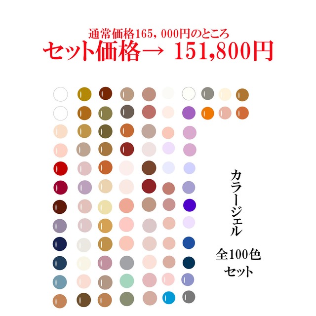 カラージェルセット 全色セット 100色 ジェルネイル ネイル リノジェル プロ