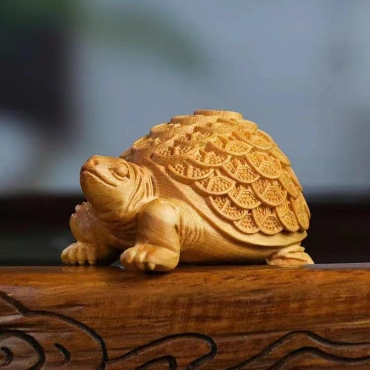 亀 木製 置物 オブジェ 風水 運気 開運 縁起物 厄除け 金運 仕事運