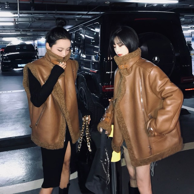 color leather over jacket