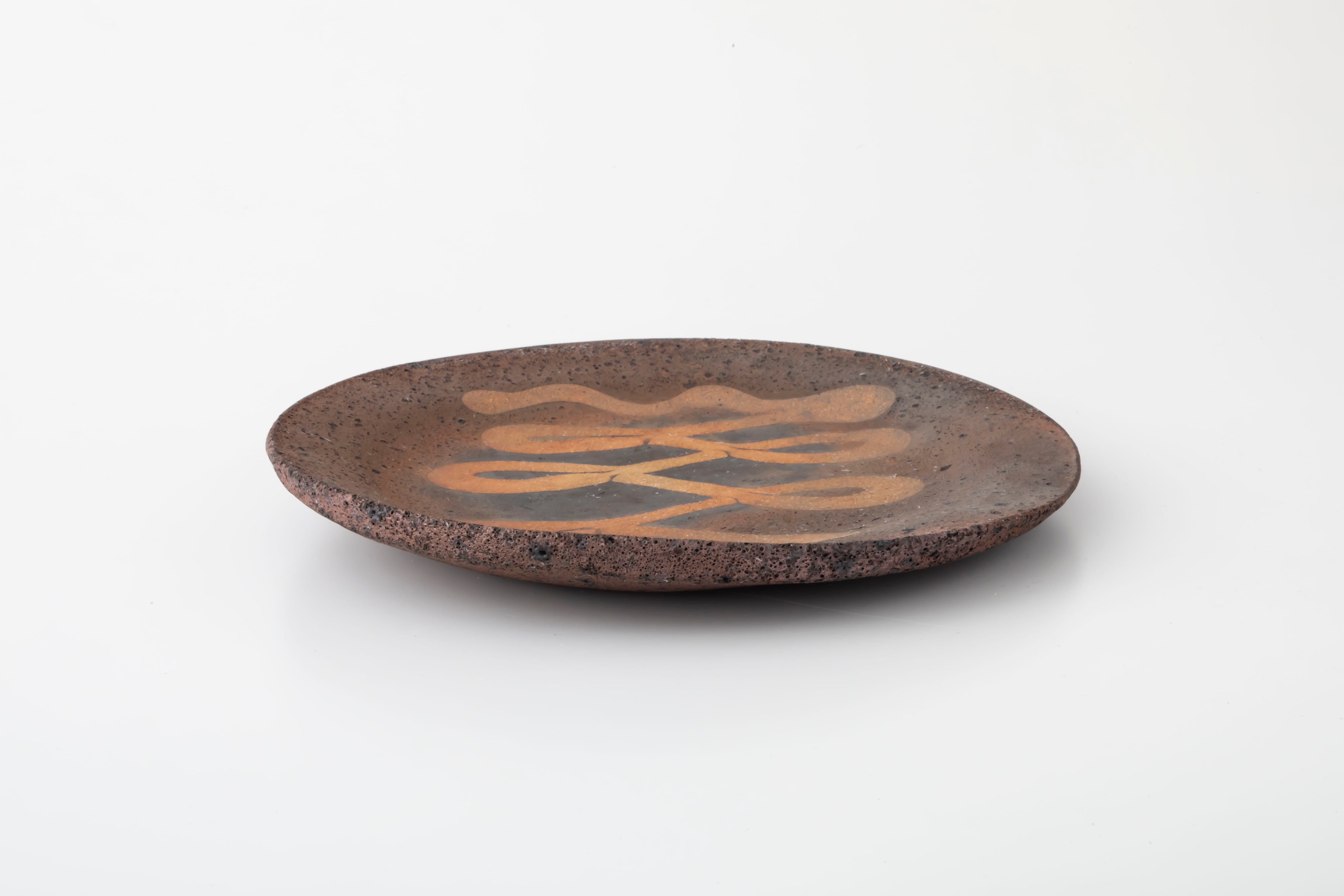 5寸皿　φ15㌢　焼き締め　作家物 5寸皿 φ15㌢ 焼き締め 作家物