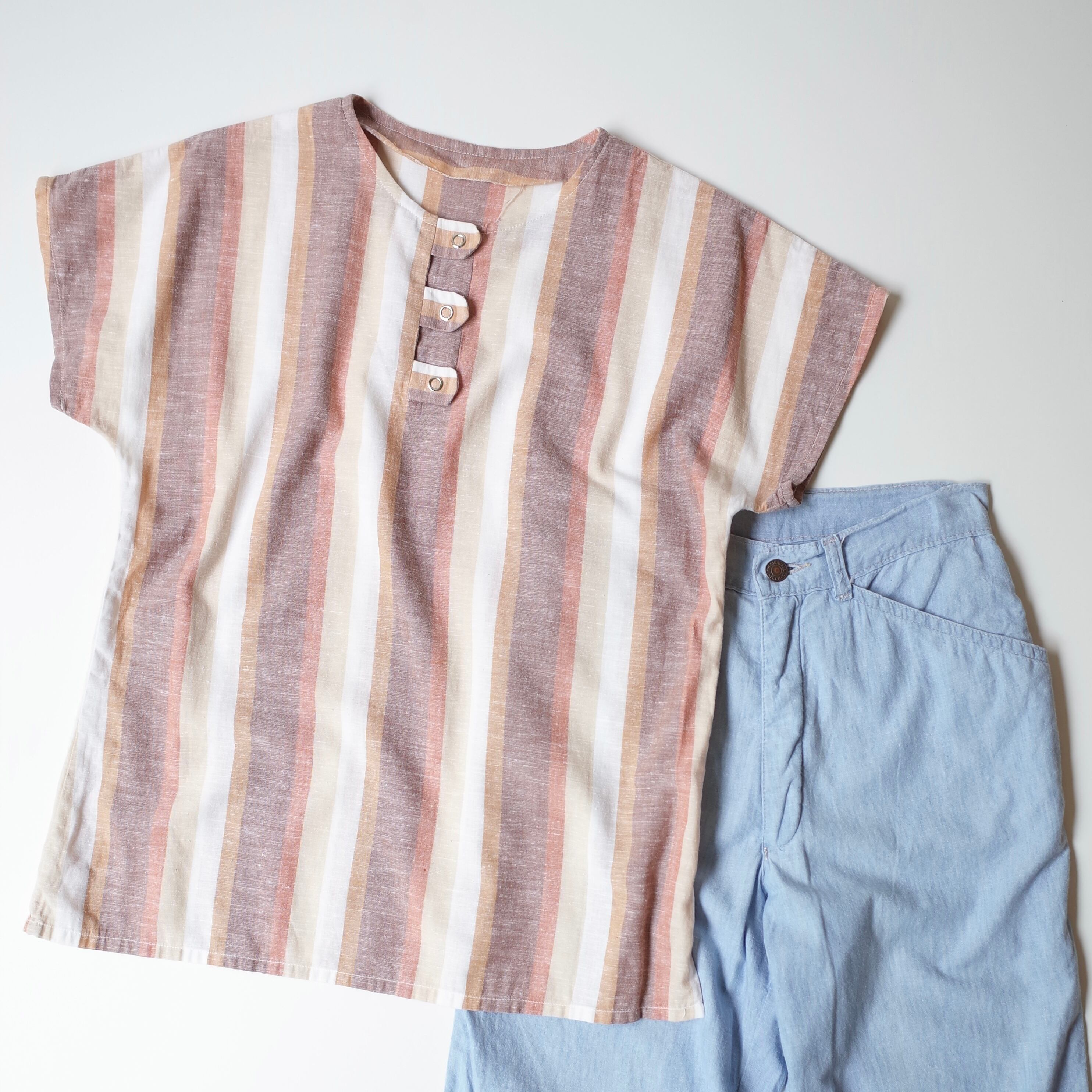 Stripe pullover blouse