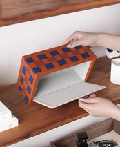 Weave Leather Tissue Case