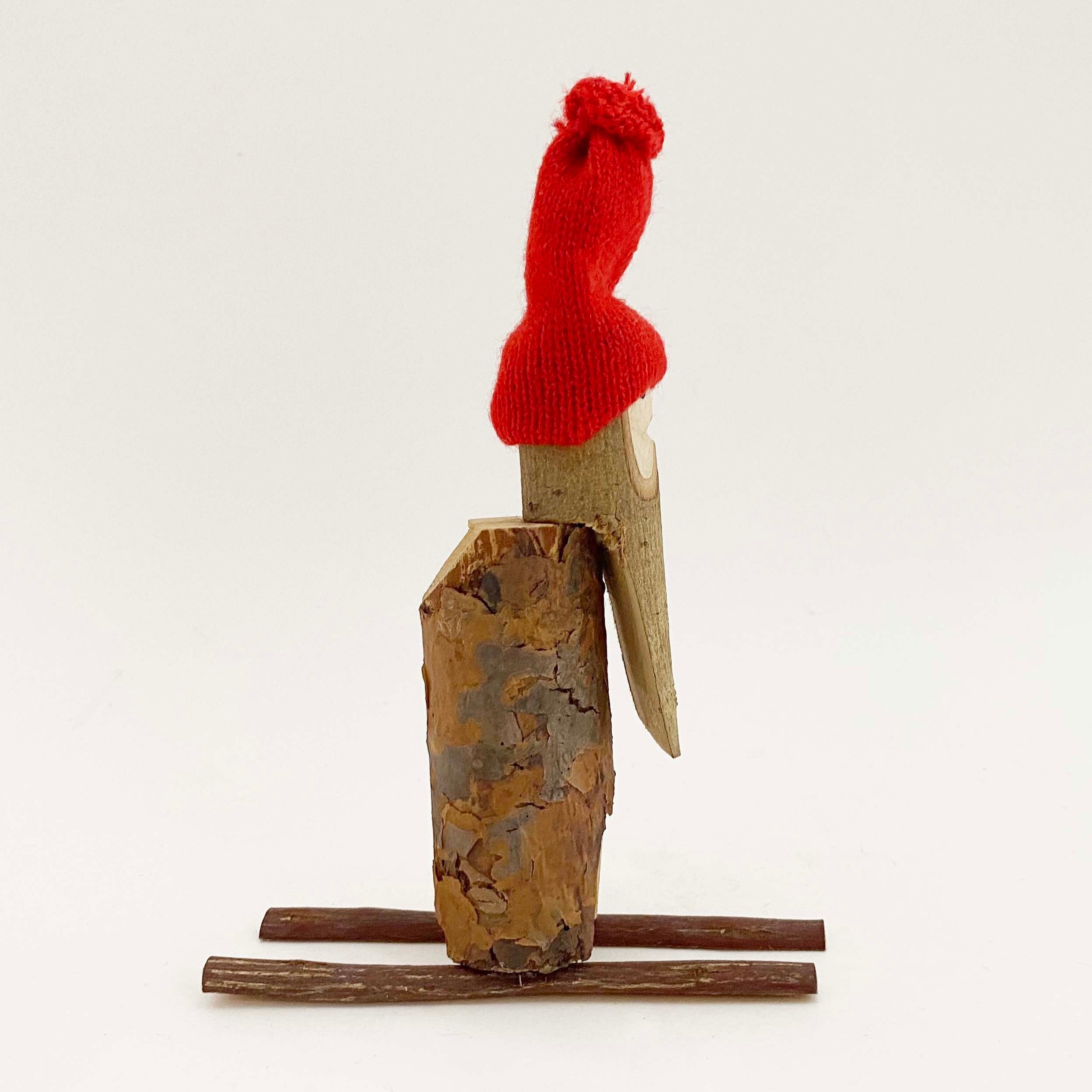 スキーおじさんの木人形（スウェーデン製）