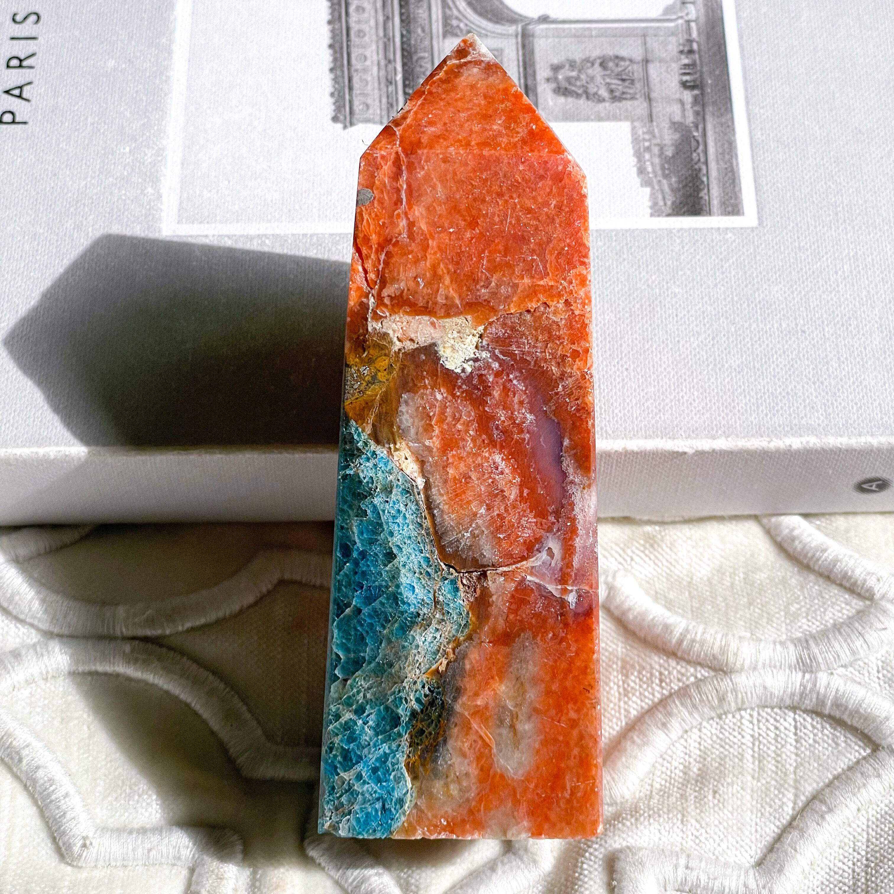 Blue apatite & Sunstone 4 ✧ ブルーアパタイト&サンストーン