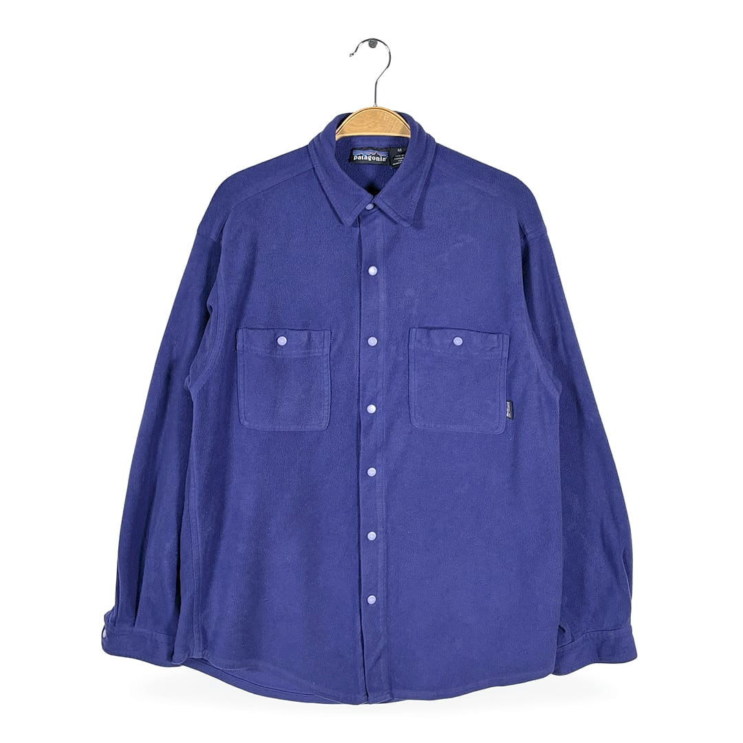 90s パタゴニア USA製 ヴィンテージ フリースオーバーシャツ パープル シンチラ PATAGONIA サイズM CA1566