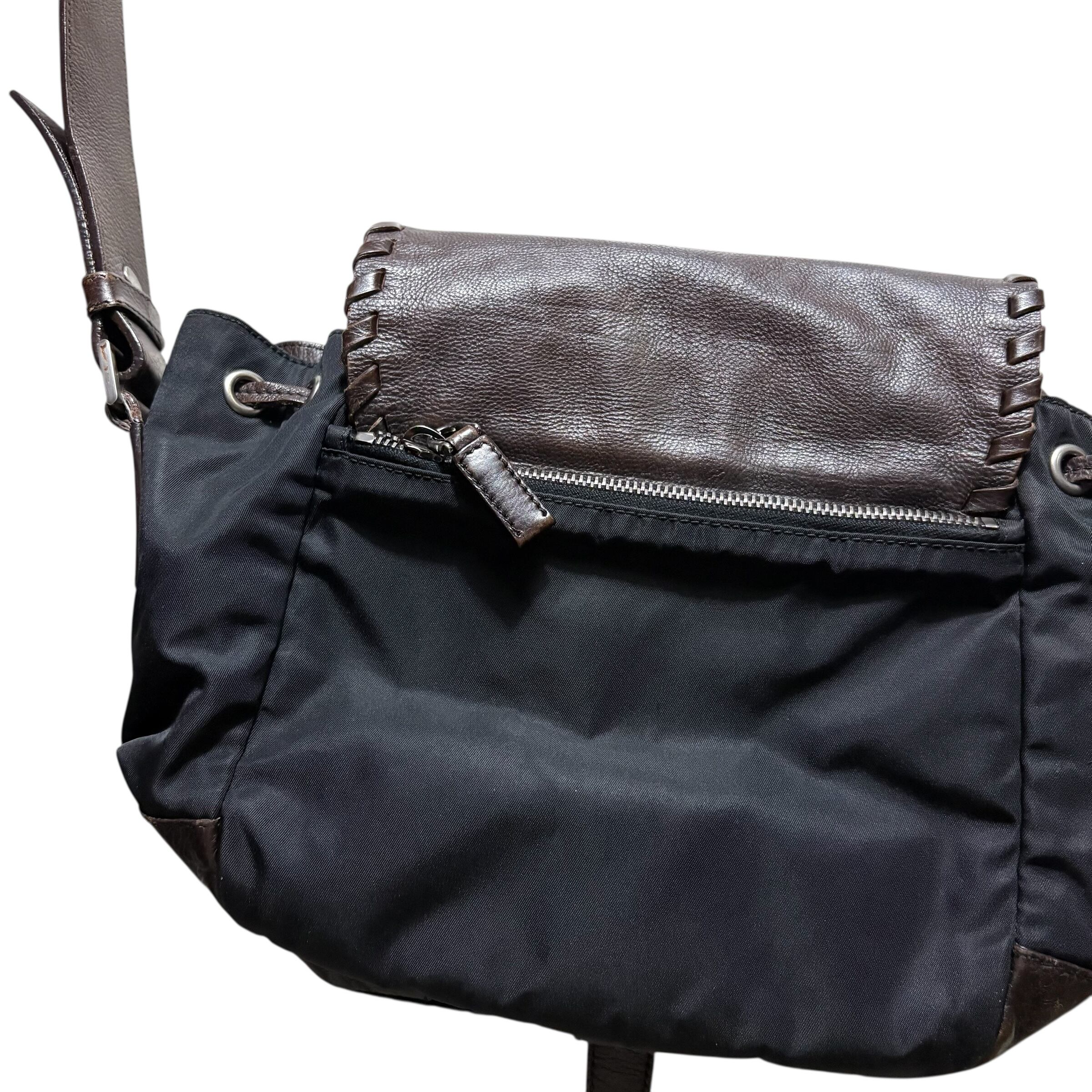 PRADA leather nylon shoulder bag archive