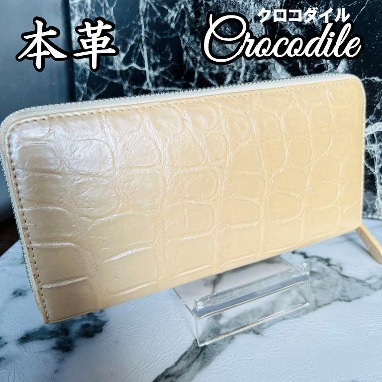 新品 クロコダイル長財布 クロコ財布 ワニ革 ブラック テイル部位 本革 ...