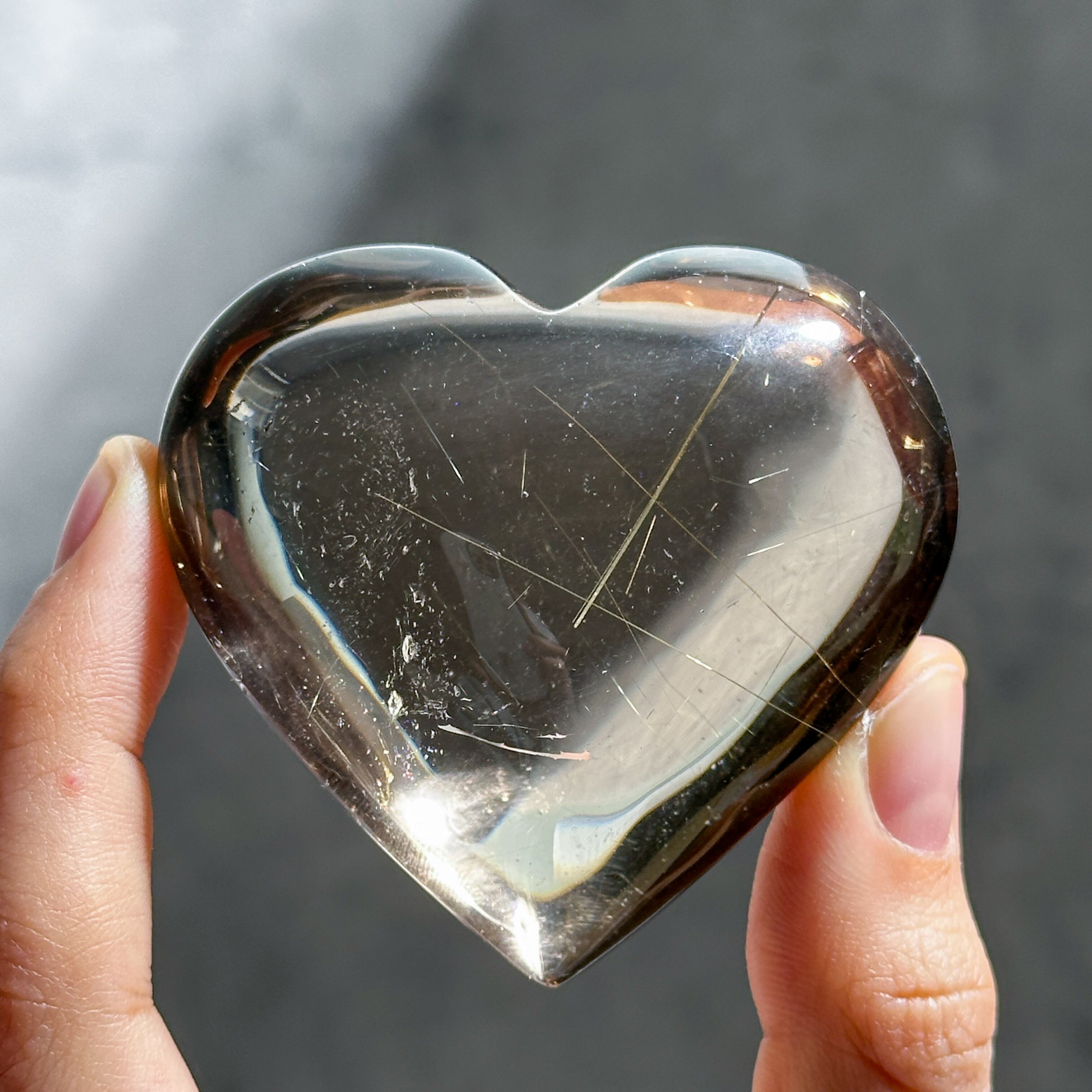 ぷっくり♡透明感◎ルチルインスモーキークォーツ ハート32◇Rutile in Smoky Quartz◇ 天然石・鉱物・パワーストーン
