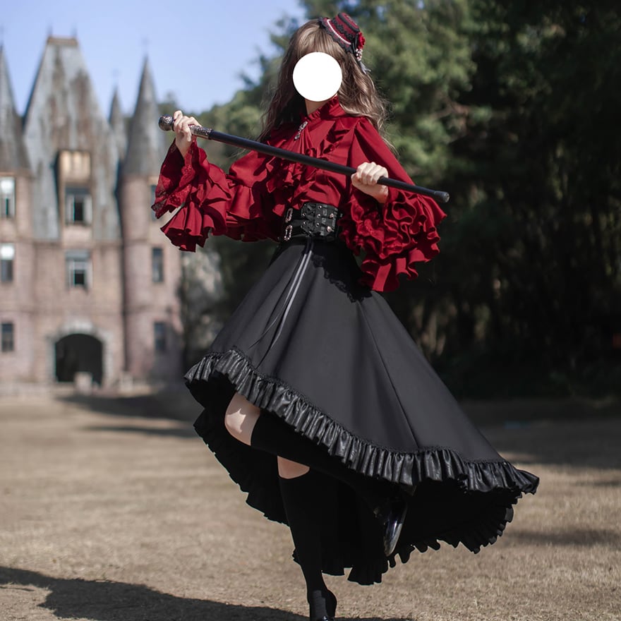 予約商品 パンク ロリィタ ロングスカート ヘム丈 王子系 プリンセス イベント 撮影会