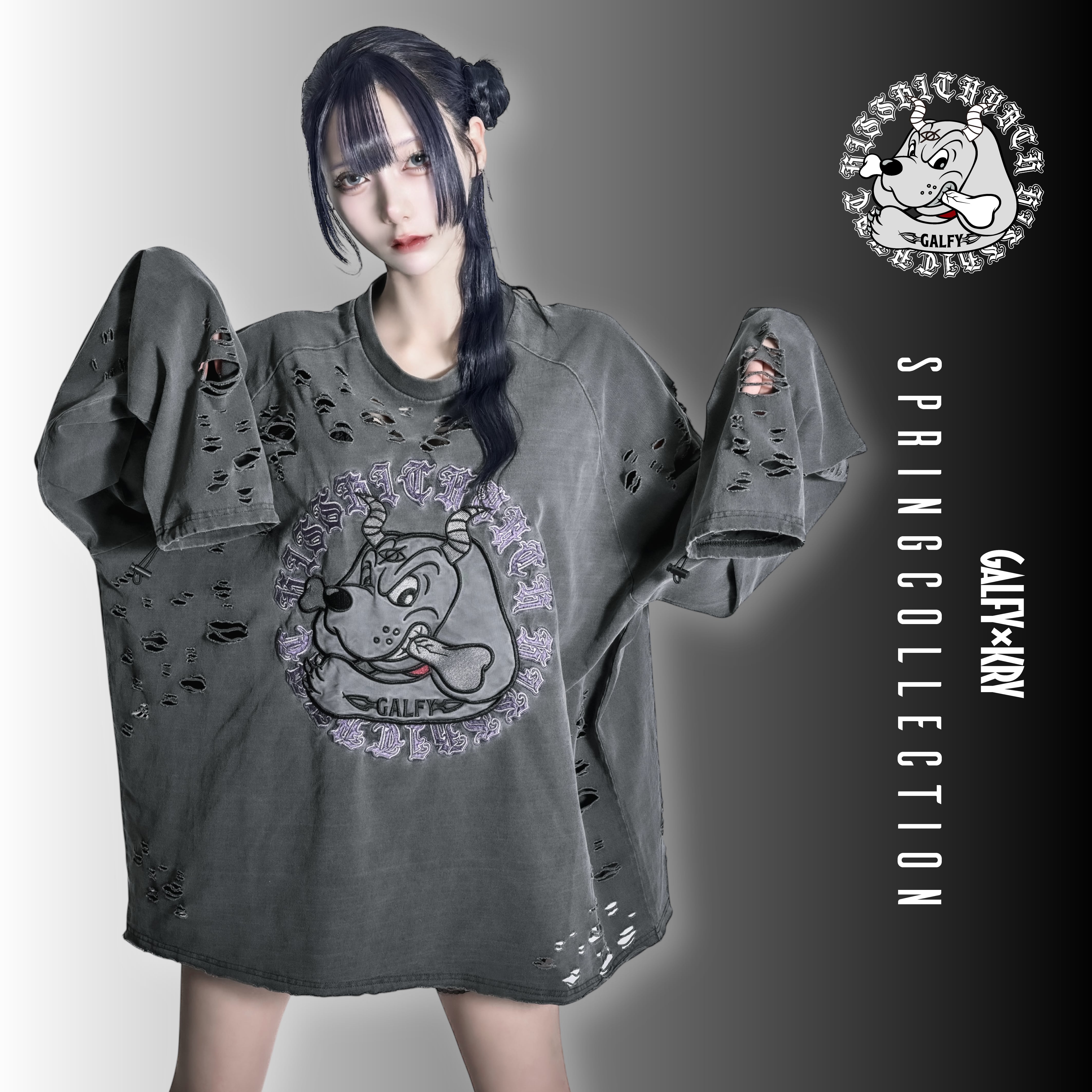 予約】「大萌袖ブリーチぼろぼろT」 | KRY clothing
