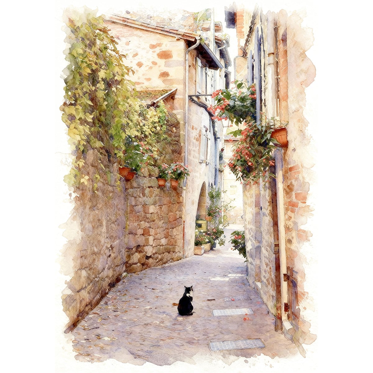 絵画 動物 オオカミの遠吠え インテリアアート額付き 水彩画・油絵調