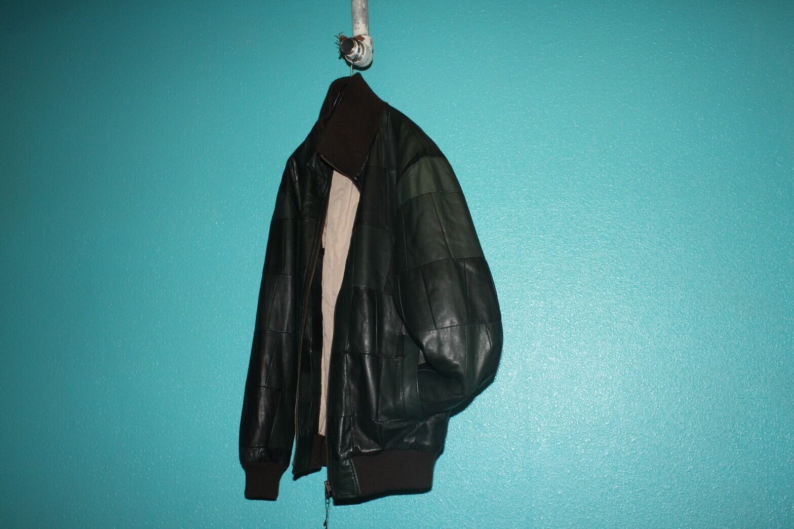 〜90s panel pattern leather jacket