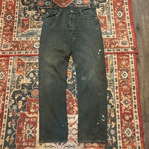 90s Levi's USA製 501 グリーン デニムパンツ W36 L34 W88cm リーバイス ヴィンテージ グランジ ダメージ ジーンズ 524刻印 フェード 80s