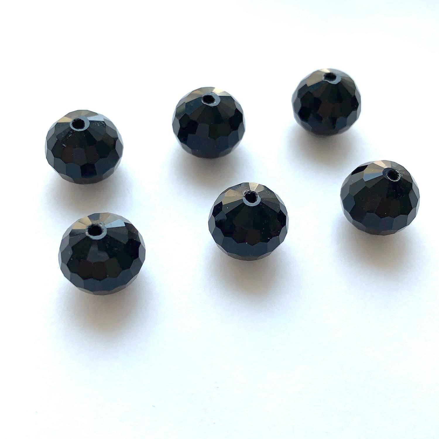 カット入ガラスビーズ（黒） | Dua-アクセサリーパーツショップ