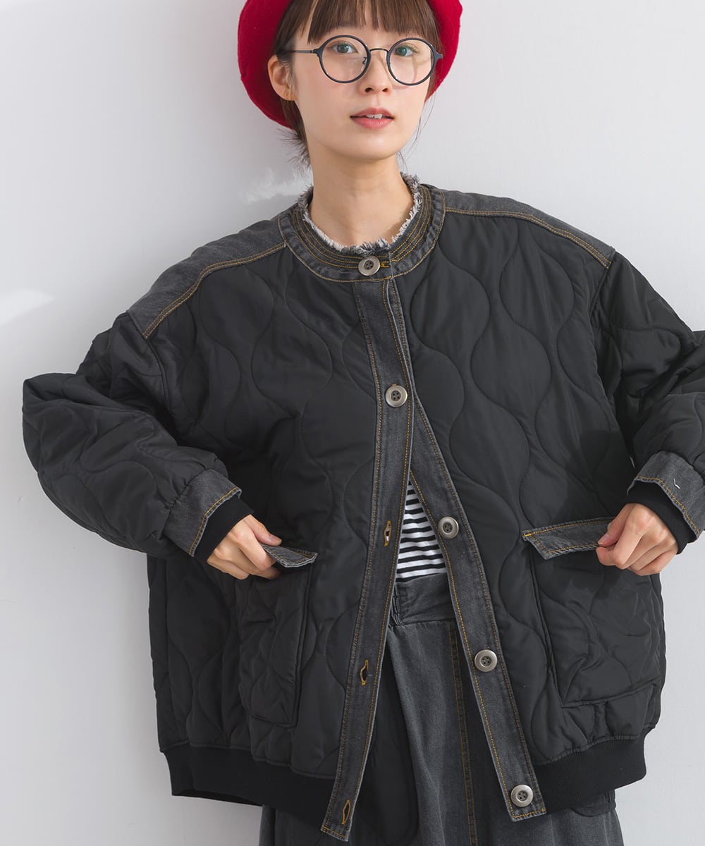 ミリタリージャケット デニム 切り替え キルティング 4way 異素材　ダウン 86944468b_b_09_500.jpg