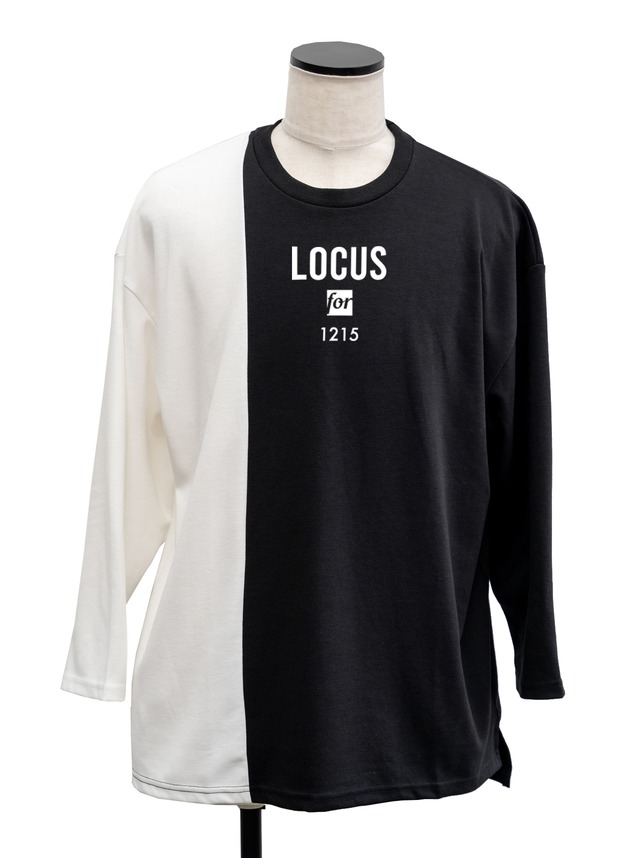 LOCUS 1215 Bicolor Long Sleeve T-shirt <Black×White>