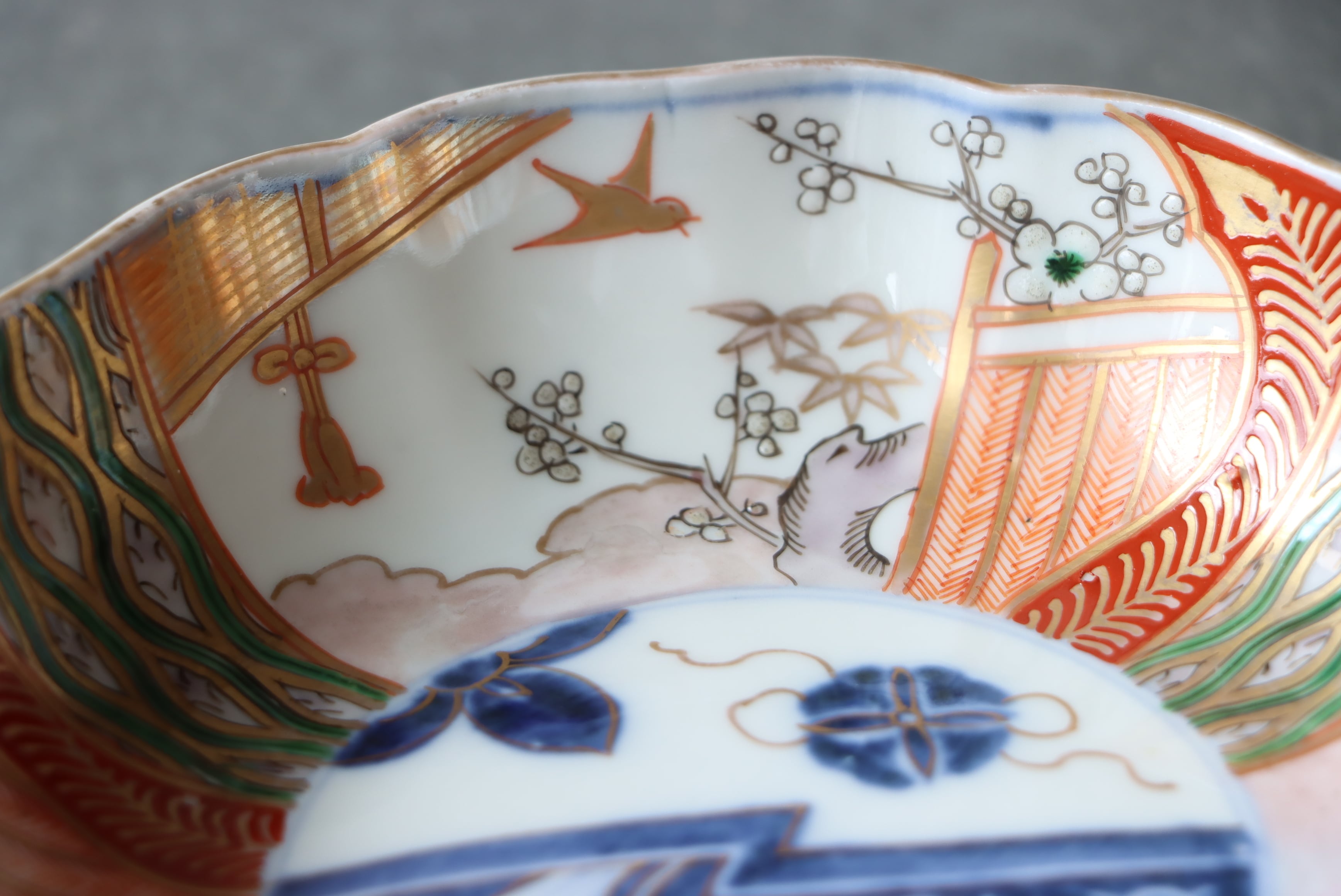 伊万里焼 色絵 花鳥文 膾皿 通りもの/Imari 