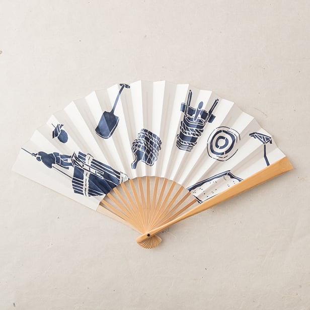 酒づくり 扇子【型染め扇子(ケース付き)】 | おぐに和紙の店